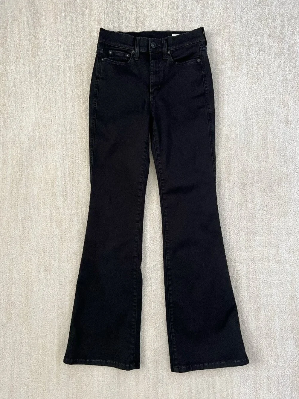 AYR The Really Really High Rise Flare Jeans Black 27S Short